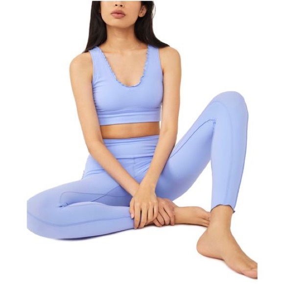 NWT Free People Hearts Aflutter Legging FP Movement Ruffle Detail Red Pink - Picture 8 of 16